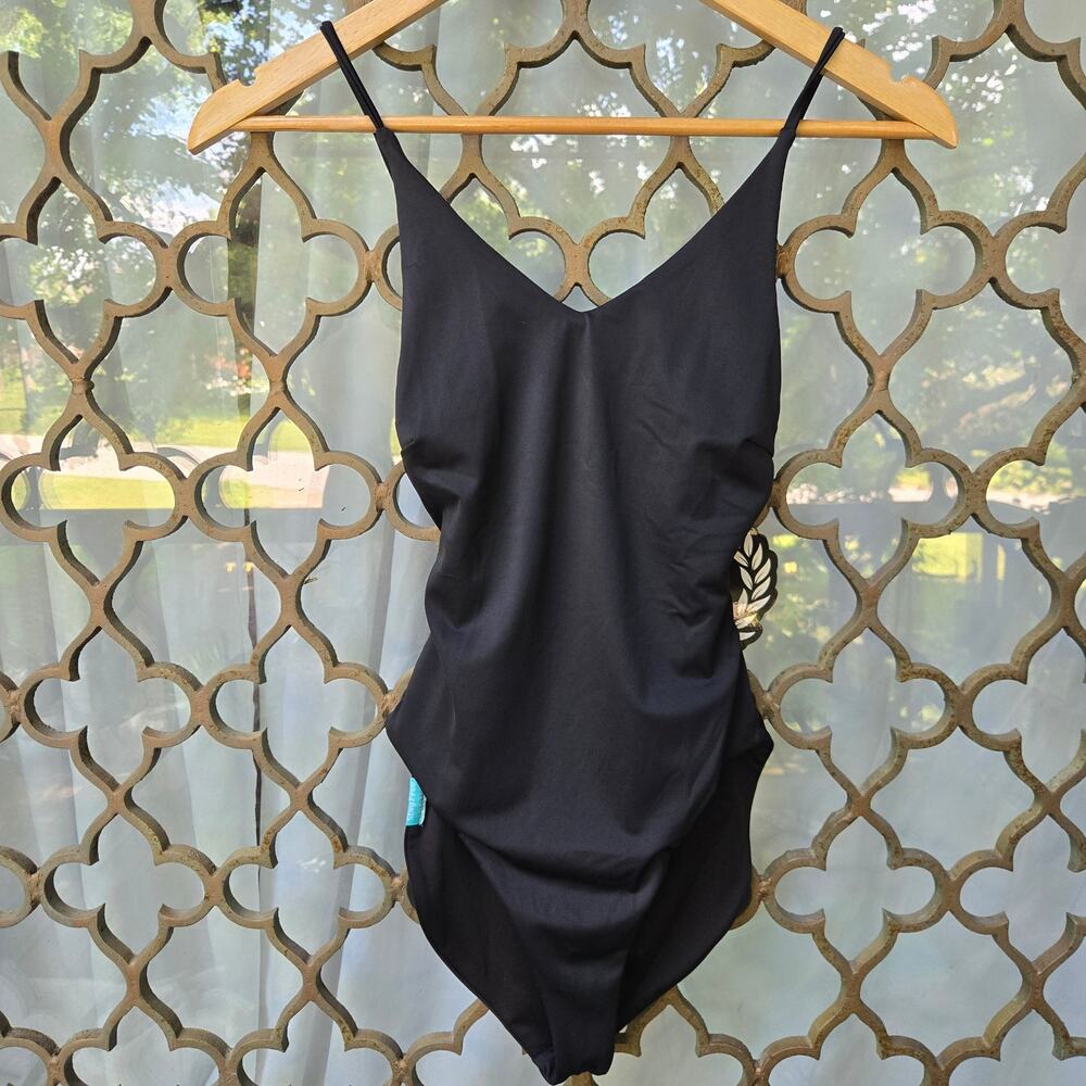 NWT Dixxon One Piece Swimsuit Womens S Black Cutout Monokini Strappy Back Sexy